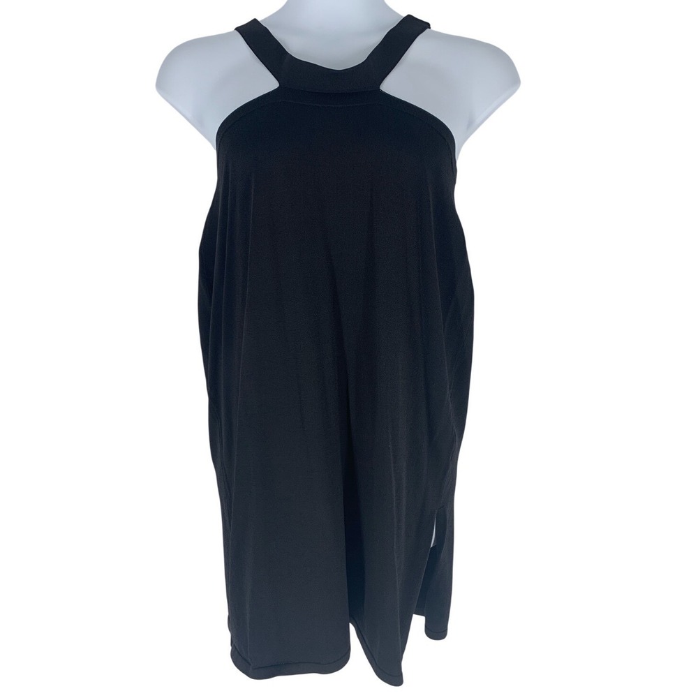 The Drop XL Black Racerback Midi Dress Side Slit Minimal